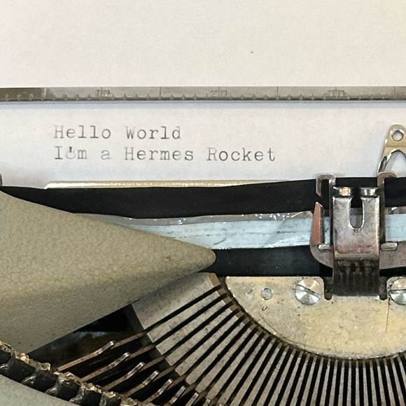 🌟4xHP🌟VTG 1957 Hermes Rocket Sea Green Manual Typewriter Switzerland - Picture 8 of 16